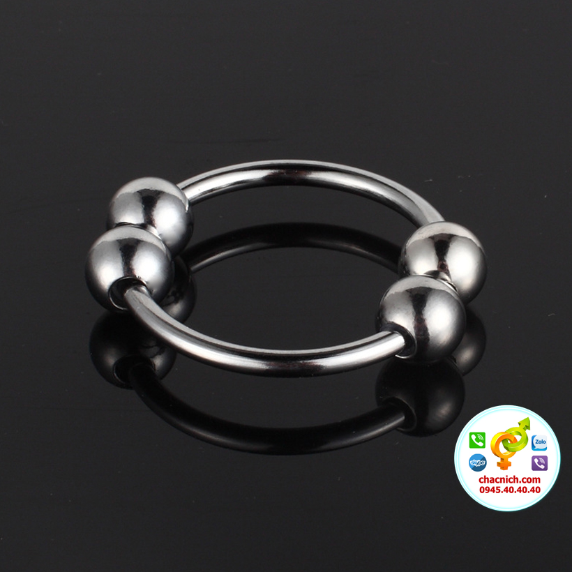 Vòng đeo inox không gỉ 4 bi, linh hoạt đeo đầu dương vật bền bỉ Vòng đeo inox không gỉ 4 bi, linh hoạt đeo đầu dương vật bền bỉ
