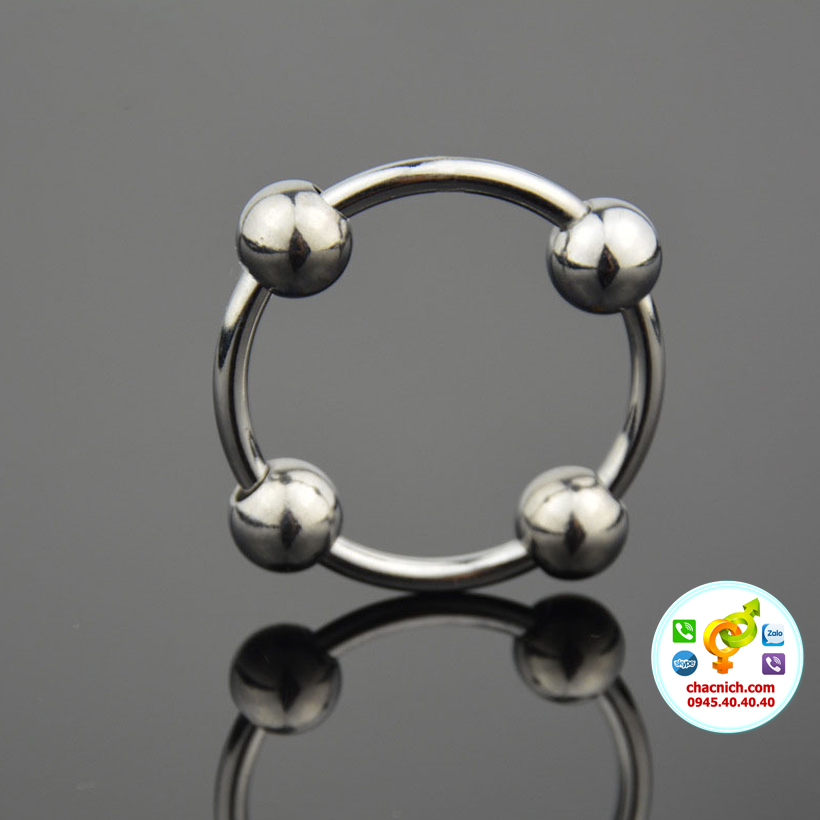 Vòng đeo inox không gỉ 4 bi, linh hoạt đeo đầu dương vật bền bỉ Vòng đeo inox không gỉ 4 bi, linh hoạt đeo đầu dương vật bền bỉ